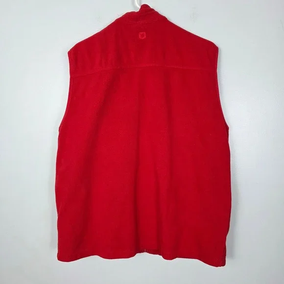 ScotteVest Fleece Vest Mens XL Full Zip Red Pockets Lightweight Travel - Picture 3 of 8